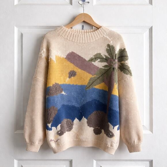 BONZ Hand Made Australia Coastal Scenic Wool Cardigan Sweater - Picture 5 of 7